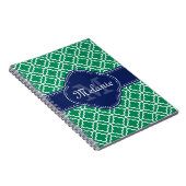 Emerald Green Whart marokkanisches Pattern Navy Mo Notizblock (Rechte Seite)