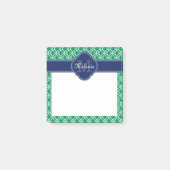Emerald Green Whart marokkanisches Pattern Navy Mo Post-it Klebezettel (Vorderseite)
