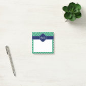 Emerald Green Whart marokkanisches Pattern Navy Mo Post-it Klebezettel (Büro)