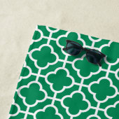 Emerald Green Whart marokkanisches Pattern Navy Mo Strandtuch (Beispiel)