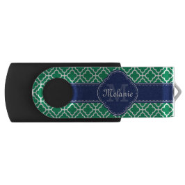 Emerald Green Whart marokkanisches Pattern Navy Mo USB Stick