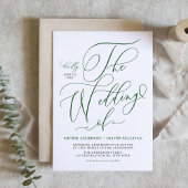 Emerald Green Whimsical Calligraphy Wedding Einladung