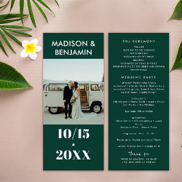 Emerald Green White Foto Bold Minimalistisch Weddi Programm