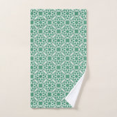 Emerald Green White Geometric Seamless Muster Badhandtuch Set (Handtuch)