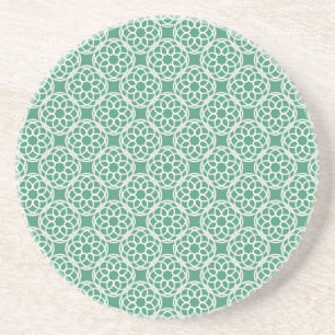 Emerald Green White Geometric Seamless Muster Getränkeuntersetzer