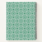 Emerald Green White Geometric Seamless Muster Notizblock (Rückseite)