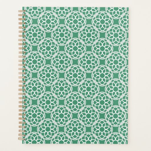 Emerald Green White Geometric Seamless Muster Planer (Vorderseite)