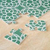 Emerald Green White Geometric Seamless Muster Puzzle (Seite)