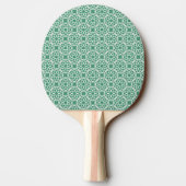 Emerald Green White Geometric Seamless Muster Tischtennis Schläger (Rückseite)