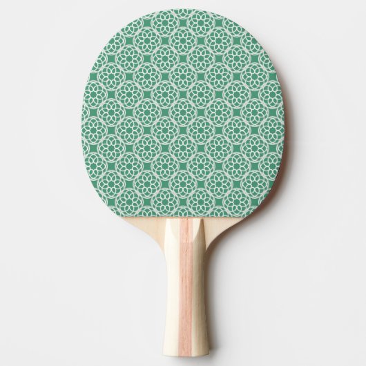 Emerald Green White Geometric Seamless Muster Tischtennis Schläger (Vorderseite)