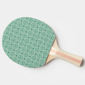Emerald Green White Geometric Seamless Muster Tischtennis Schläger (Seitenansicht)
