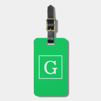 Emerald Green White Gerahmt Initial Monogram