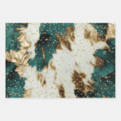 Emerald Green White Gold Weihnachtsbaum Geschenkpapier Set (Vorderseite 3)