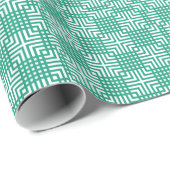 Emerald Green White japanische Print Geschenkpapier (Rolleneckpunkt)