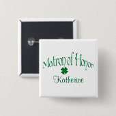 Emerald Green, White Kleeblatt Matron of Honor But Button (Vorne & Hinten)