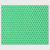 Emerald Green White marokkanische Quatrefolienmust Geschenkpapier (Flach)