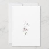 Emerald Green White Orchids Initial Floral Wedding Einladung (Rückseite)