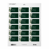 Emerald Green White Roses UAWG Envelope-Adresse Adressaufkleber (Vorne)