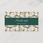 Emerald Green White Roses UAWG QR Code Wedding Begleitkarte (Rückseite)