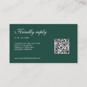 Emerald Green White Roses UAWG QR Code Wedding Begleitkarte (Vorderseite)