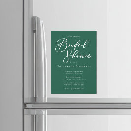 Emerald Green White Typography Bridal Shower Magneteinladung