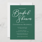 Emerald Green White Typography Bridal Shower Magneteinladung (Vorderseite)