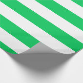 Emerald Green, White XL Stripes Muster Geschenkpapier (Ecke)