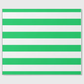 Emerald Green, White XL Stripes Muster Geschenkpapier (Flach)