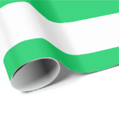 Emerald Green, White XL Stripes Muster Geschenkpapier (Rolleneckpunkt)