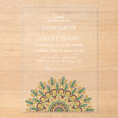 Emerald Green Wild Amazon Forest Mandala Wedding Acryleinladungen (Vorderseite)