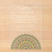 Emerald Green Wild Amazon Forest Mandala Wedding Acryleinladungen (Vorderseite)