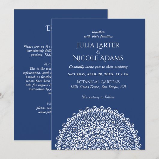 Emerald Green Wild Amazon Forest Mandala Wedding Einladung (Vorne/Hinten)