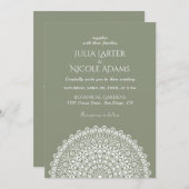 Emerald Green Wild Amazon Forest Mandala Wedding Einladung (Vorne/Hinten)