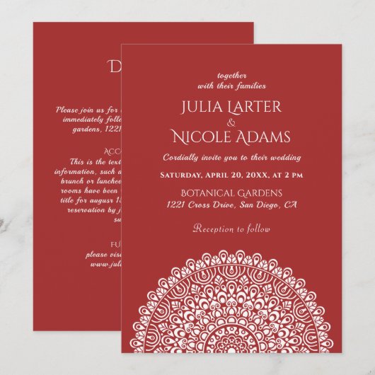 Emerald Green Wild Amazon Forest Mandala Wedding Einladung (Vorne/Hinten)