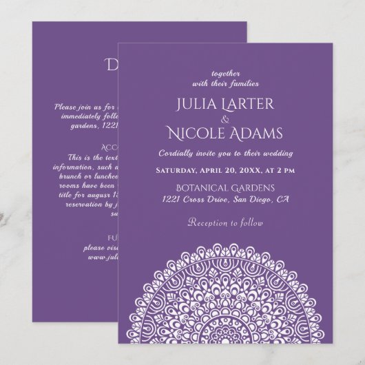 Emerald Green Wild Amazon Forest Mandala Wedding Einladung (Vorne/Hinten)