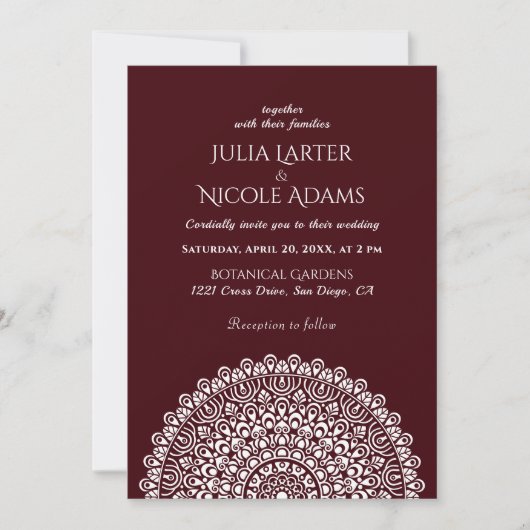 Emerald Green Wild Amazon Forest Mandala Wedding Einladung (Vorderseite)