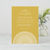 Emerald Green Wild Amazon Forest Mandala Wedding Einladung (Stehend Vorderseite)