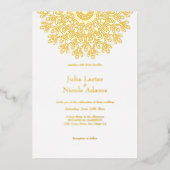 Emerald Green Wild Amazon Forest Mandala Wedding Folieneinladung (Vorderseite)