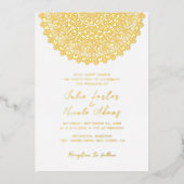 Emerald Green Wild Amazon Forest Mandala Wedding Folieneinladung (Vorderseite)