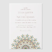 Emerald Green Wild Amazon Forest Mandala Wedding Pergament Einladungen (Vorderseite)