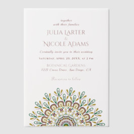 Emerald Green Wild Amazon Forest Mandala Wedding Pergament Einladungen