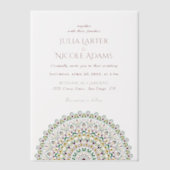 Emerald Green Wild Amazon Forest Mandala Wedding Pergament Einladungen (Vorderseite)