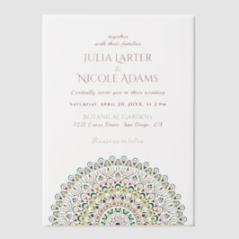 Emerald Green Wild Amazon Forest Mandala Wedding Pergament Einladungen