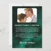 Emerald Green Wildblume Foto Wedding Dankeskarte (Rückseite)