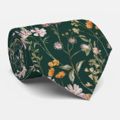 Emerald Green Wildblume Garden Blume Meadow Krawatte (Gerollt)