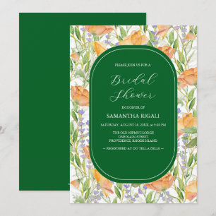 Emerald Green & Wildblumen Brautparty Einladungen