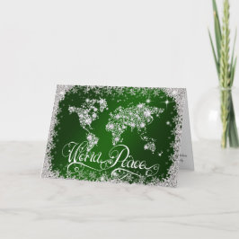 Emerald Green WORLD PEACE Diamonds PERSONALISIERT Feiertagskarte