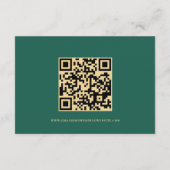 Emerald Green Writing QR Code Wedding Details Begleitkarte (Rückseite)