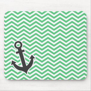 Emerald Green Zickzack; Anchor Mousepad