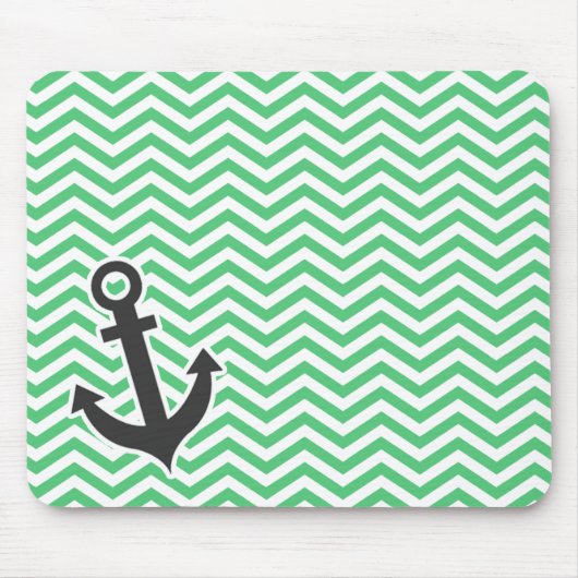 Emerald Green Zickzack; Anchor Mousepad (Vorne)